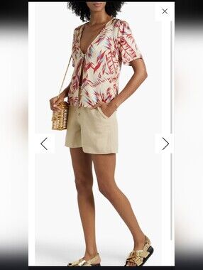 Onia Printed Silk Top